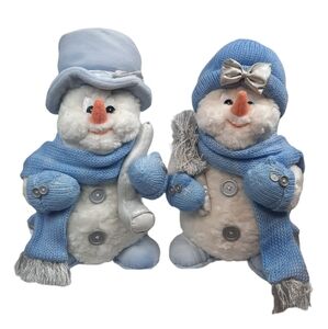 Vintage Snow Buddies Pair 90's Christmas Decorations Plush 18‎ inch Set of 2